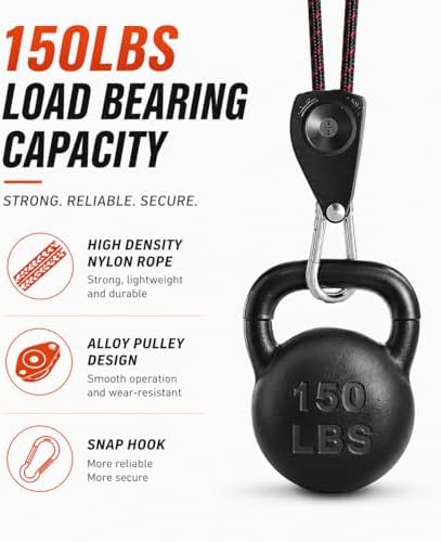 Rope Tie Downs, 1/4" 12FT Adjustable Ratchet Straps 4Pack - Image 4