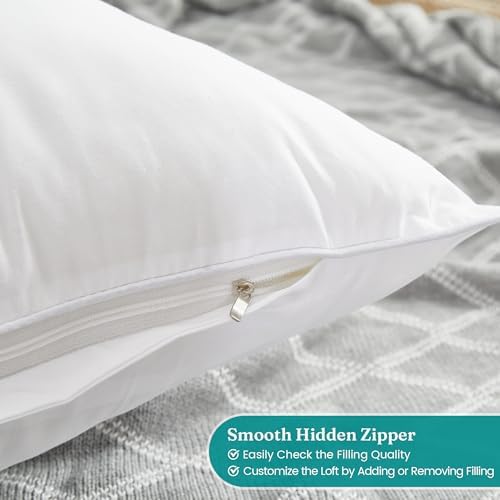 Oubonun 20"x26" Decorative Bed Pillow 2 Pack, 100% Cotton Cover Living Room - Image 3