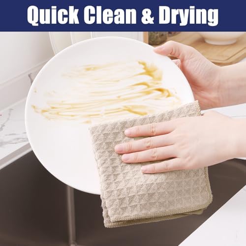 Homaxy Microfiber Waffle Weave Kitchen Towels, 4 Pack - Image 4
