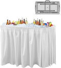 4 Foot Ice Cooler Table with Drain and Detachable Skirt by IWDOO