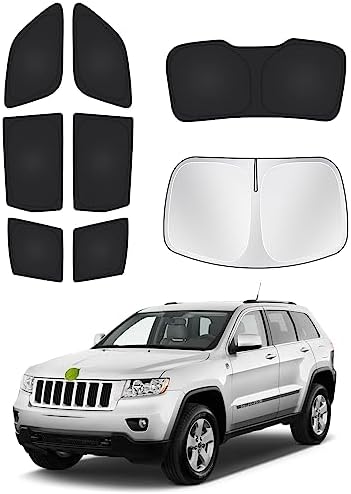 Canvcle Window Shades for 2011-2021 Jeep Grand Cherokee Accessories Windshield by Canvcle