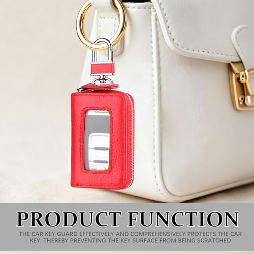 Car Key Case, PU Leather Auto Key Fob Cover, Car Smart Key Pouch - Image 3