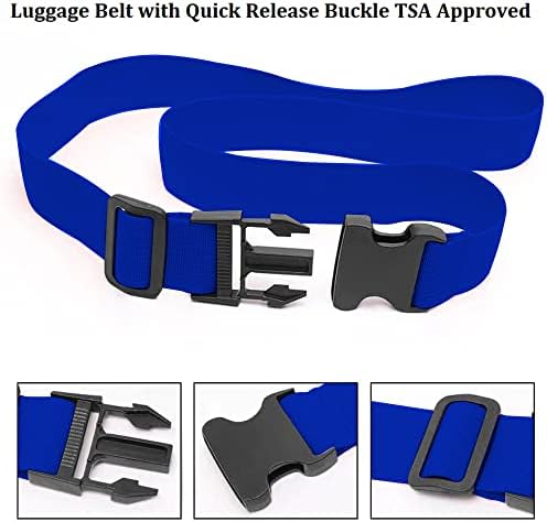 2 Pack Suitcase Straps, Bright Color Adjustable Luggage Belts, TSA Approved - Image 3