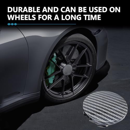 4PCS Car Wheel Hub Center Caps, 2.36" OD 2.2" ID Wheel Center Caps, Carbon - Image 4