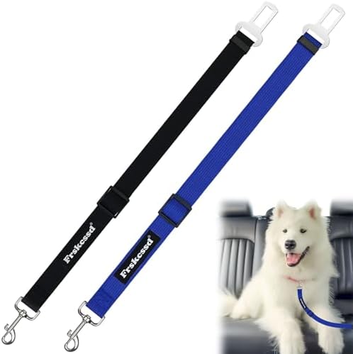 2 PCS Dog Seat Belt for Car Frskcssd Adjustable Dog Car Harness Heavy Duty by Frskcssd