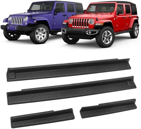 Door Sill Guards Kit Rubber Door Entry Guards Protector Wrangler JK Unlimited by JONGCOVER