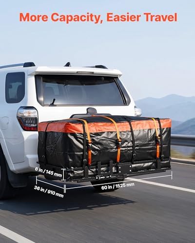 VEVOR Hitch Mount Cargo Carrier, 500LBS Capacity High-Strength Steel Hitch - Image 2