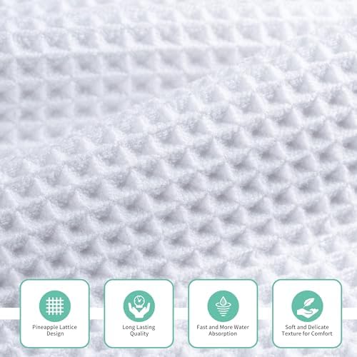 MICROFI Microfiber Waffle Bath Towels, 3 Pieces, Fast Drying, Lint Free - Image 2