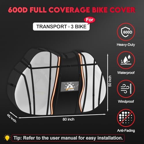 Zettum Bike Cover for Transport 3 Bike - Image 3