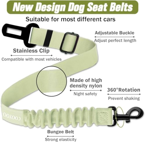 COOYOO Dog Seat Belt, Retractable Dog Car Harness Seat Belt - Image 3