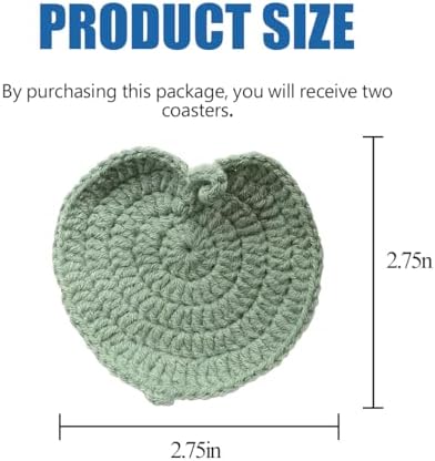 2PCS Handmade Crochet Car Cup Holder Coasters - Image 2