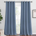 NICETOWN Stone Blue Room Darkening Curtain Panels 90" Length by NICETOWN