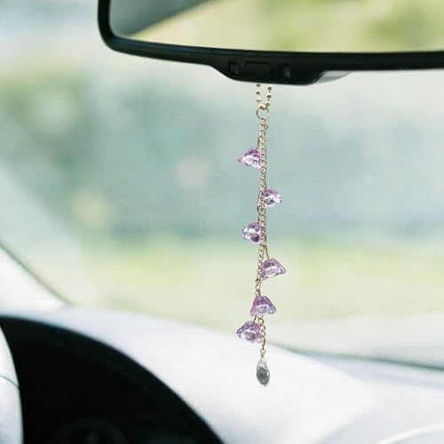 CASONA Glass Lily of The Valley Car Rearview Mirror Hanging Accessories by AestheticsAccessories