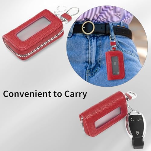 SENDEFN Universal Car Key Fob Case Leather Smart Remote Keychain Protector - Image 5