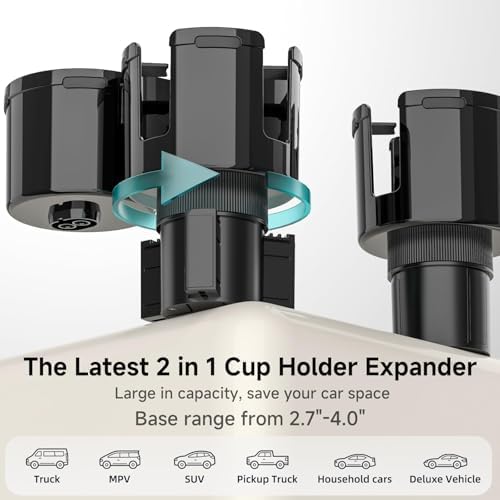 TYKOR Car Cup Holder Expander, 2 in 1 Adapter - Image 5