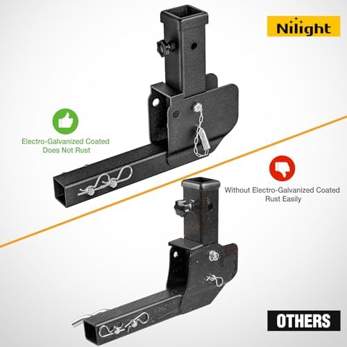 Nilight 2" Folding Trailer Hitch Extender Shank 16.54" | - Image 5