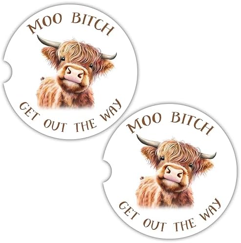 Cow Car Coasters for Cup Holders by UPNOWPRO