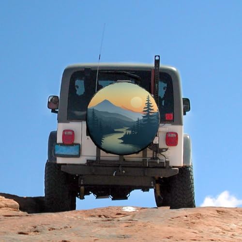 Camping Spare Tire Cover 17 Inch Mountain Adventure Camping Wheel Protectors - Image 5