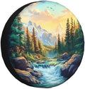 Spare Tire Cover Mountains Nature Scenery Wheel Covers Weatherproof Universal by Unknown