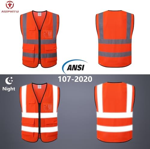 Reflective Safety Vest for Men Women Construction Vest ANSI Standard AP1 - Image 4