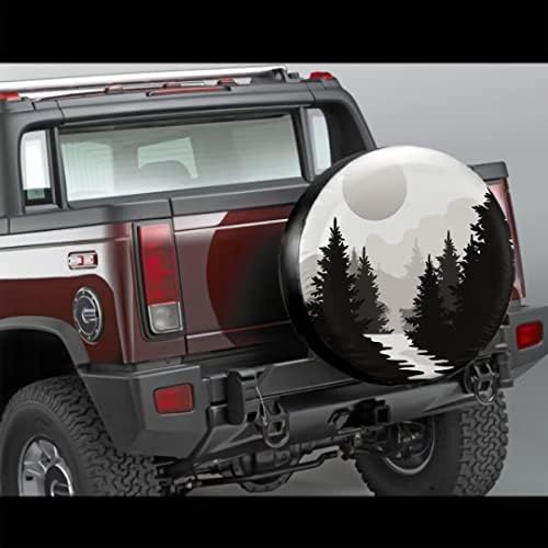 Abstract Moon Spare Tire Cover Mountain Tree Waterproof Dust-Proof 14 Inch - Image 2