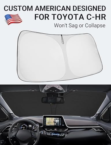 Proadsy Custom Fit 2018-2022 Toyota C-HR Windshield Sun Shade, Blocks Heat - Image 2