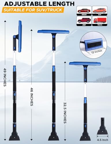 EcoNour 49" Snow Broom with Ice Scraper - Image 3