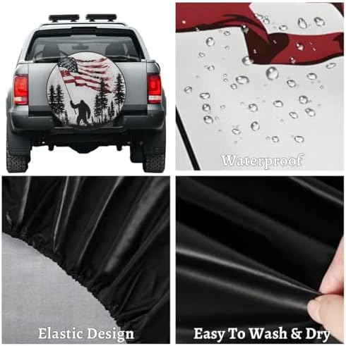 Rv Spare Tire Cover Wheel Bigfoot Flag Mountai Fun Tire Covers Wheel Protectors - Image 4