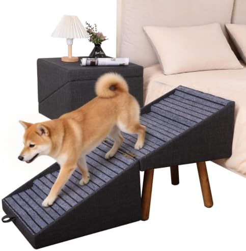 Dog Stairs for Beds Floding 21.06" H Pet Stairs for High Beds by Ziluce