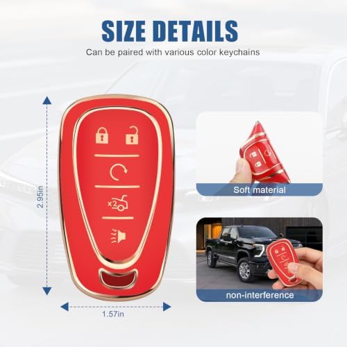 for Chevy Key Fob Cover, 5 Buttons TPU Key Cover - Image 5