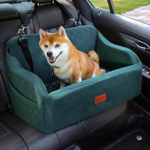 Lealchum Dog Car Seat for Medium/Large Dogs, 2 Clip-On Safety Leashs for 2 by Lealchum