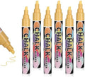 6PCS Khaki Jumbo Liquid Chalk Markers Erasable 6mm Reversible Tip by Unknown