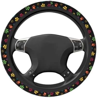 Dog Paw Print Steering Wheel Covers Universal 15 inch Non Slip Neoprene - Image 7