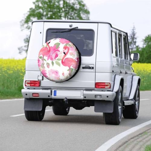 Floral Flamingo Leaves Spare Tire Cover - Image 5