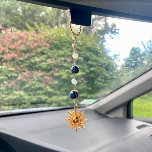 Sun Hanging Car Charm, Boho Crystals Decor - Image 3