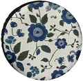 Camping Spare Tire Cover 15inch Blue and Green Flowers Weatherproof Universal by HighonHi