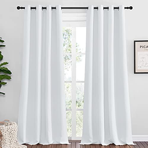 NICETOWN Room Darkening Curtain Panels 2 Panels 55 x 120-inch Greyish White by NICETOWN