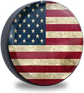 Retro American Flag Spare Tire Cover Fit by Jusen