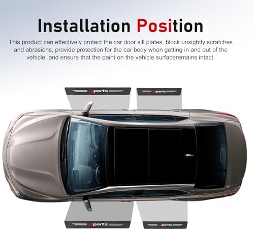 4 PCS Car Door Sill Protector, Carbon Fiber Leather Threshold Guard Strips - Image 7