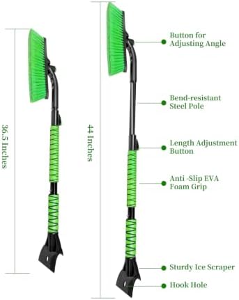 SEAAES 44 Inch Extendable Snow Brush, Snow Ice Scraper - Image 7