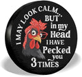 GENANY Funny Chicken Quote Thick PVC Leather Spare Tire Cover Size 16 by GENANY