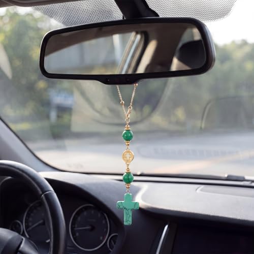 Cross for Car Mirror Hanging, Drive Safe Rear View Mirror Cross Ornament Charm - Image 2