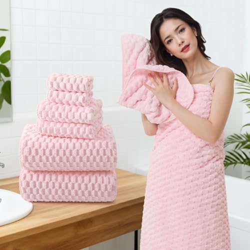 REDKISS Pink Microfiber Bath Towels Set - Image 4