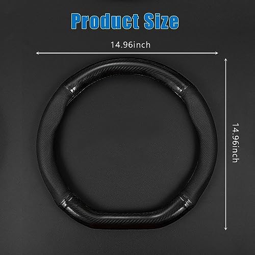 gunhunt 1 PC Car Breathable Steering Wheel Cover, Carbon Fiber Non-Slip - Image 2