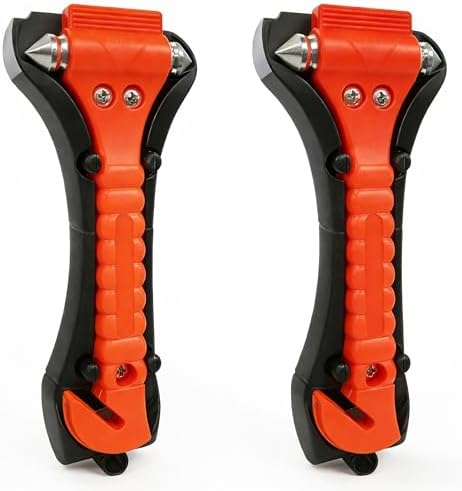 BFXM Car Window Breaker Hammer and Seat Belt Cutter 2-in-1, 2 Packs by BFXM