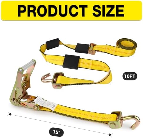 Car Hauler Straps 4-Pack Heavy Duty 2inx10ft - Image 3