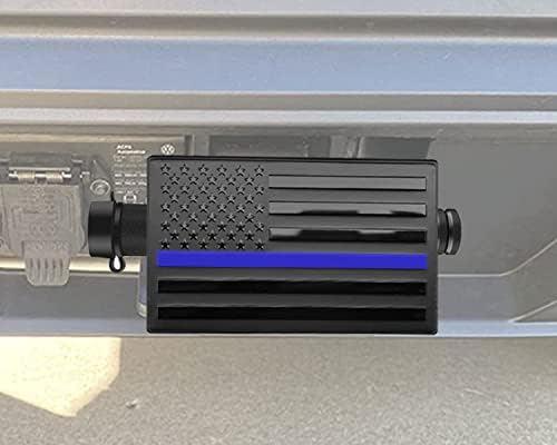 Bonrcea 2" American Flag Hitch Cover & Hitch Lock, Thin Blue Line - Image 6