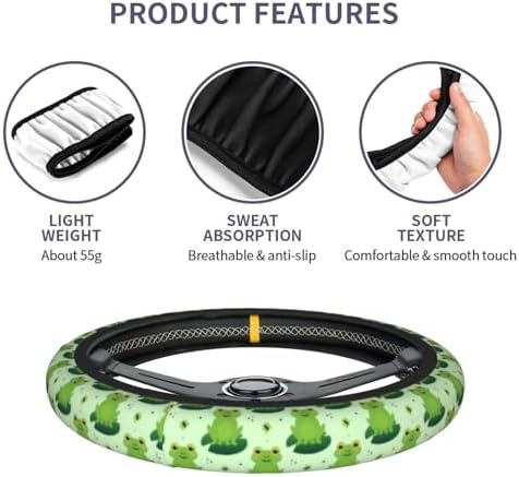 Frog Steering Wheel Cover Anti-Slip and Practical 14.5-15 Inch Universal Car - Image 4