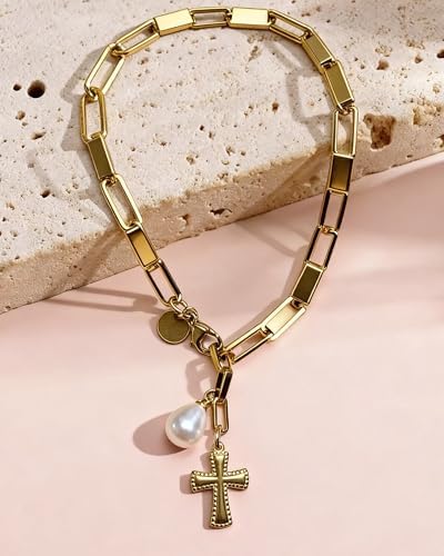 Steering Wheel Rosary for Car, Pearl Rosary Cross Car Charm Accessory, - Image 6