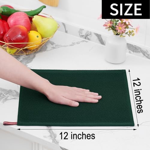 Homaxy 100% Cotton Waffle Weave Kitchen Dish Cloths 6-Pack - Image 5